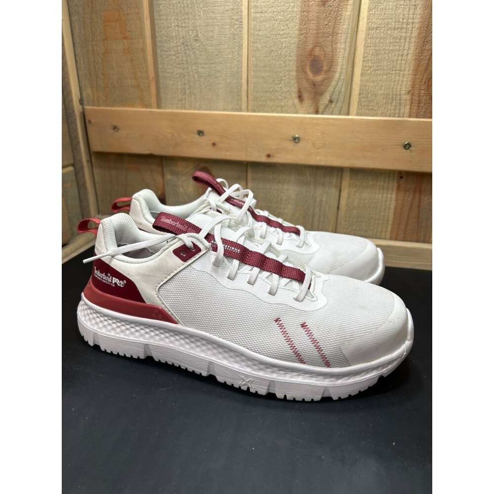 Timberland PRO Womens Composite Safety Toe Shoes White & Red Anti-Fatigue Size 9